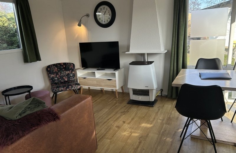 Haantjes vakantiepark budgetbungalow paal8 woonkamer1